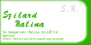 szilard malina business card